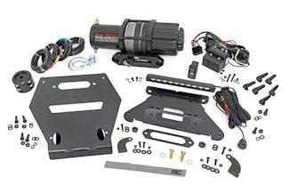 Rough Country 92063 LED Light | Winch Mount | RS4500S | 10 Black Slimline | Polaris RZR Pro R