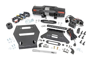 Rough Country 92064 LED Light | Winch Mount | RS6500S | 10 Black Slimline | Polaris RZR Pro R