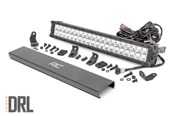 Rough Country 70920DA 20-inch Cree LED Light Bar - (Dual Row | Chrome Series w/ Amber DRL)
