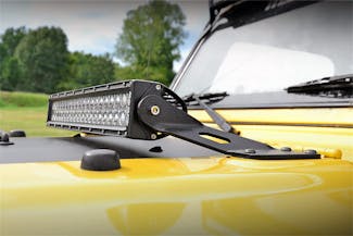 Rough Country 70210 20-inch Single or Dual Row LED Light Bar Hood Mounting Brackets (Jeep TJ / LJ)