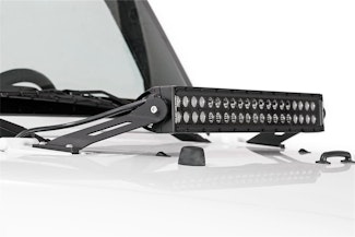 Rough Country 70533 20-inch Single or Dual Row LED Light Bar Hood Mounting Brackets (Jeep JK / JKU)