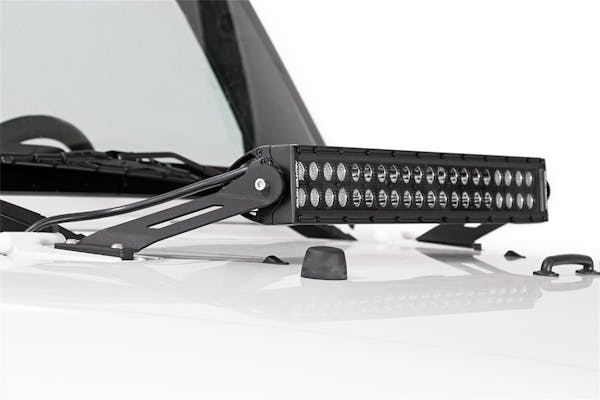 Rough Country 70533 20-inch Single or Dual Row LED Light Bar Hood Mounting Brackets (Jeep JK / JKU)