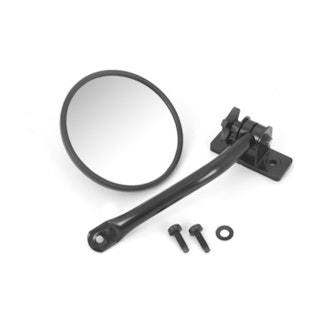 Rugged Ridge 11025.11 Quick Release Mirror, Round, Black; 97-18 Wrangler TJ/LJ/JK/JKU