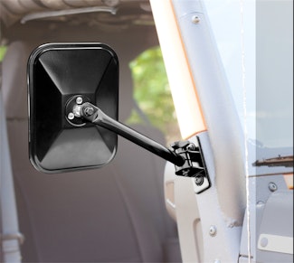 Rugged Ridge 11025.12 Quick Release Mirrors; Pair; Black; Rectangular; 97-17 Jeep Wrangler