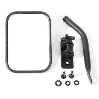 Rugged Ridge 11025.14 Quick Release Mirror; Textured Black; Rectangular; 97-17 Jeep Wrangler