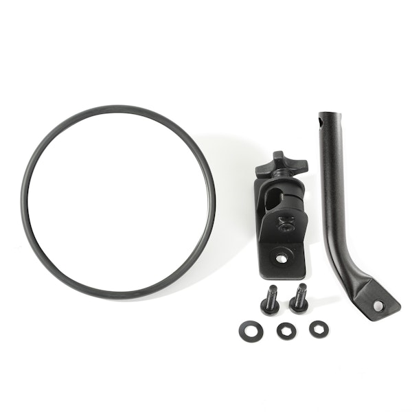 Rugged Ridge 11025.19 Stubby Trail Mirror; Round; Textured Black; 97-17 Jeep Wrangler JK