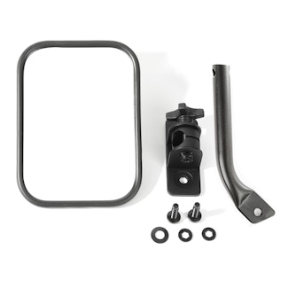 Rugged Ridge 11025.20 Stubby Trail Mirror; Rectangular; Txt Black; 97-17 Jeep Wrangler JK
