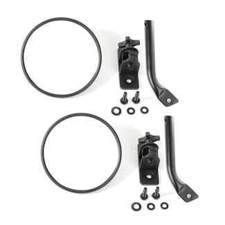 Rugged Ridge 11025.21 Stubby Trail Mirror; Round Pair; Txt Black; 97-17 Jeep Wrangler JK
