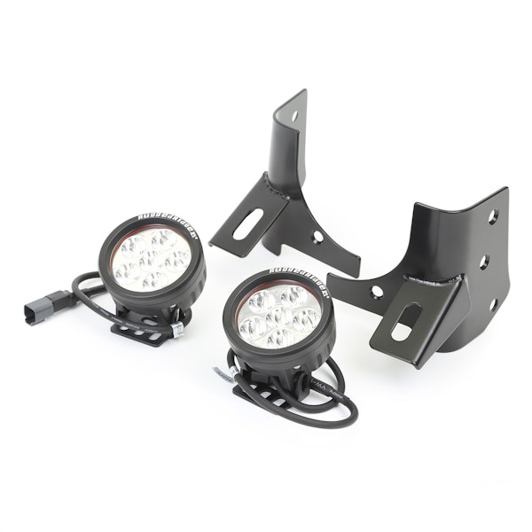Rugged Ridge 11027.13 Windshield Bracket LED Kit, Black, Round