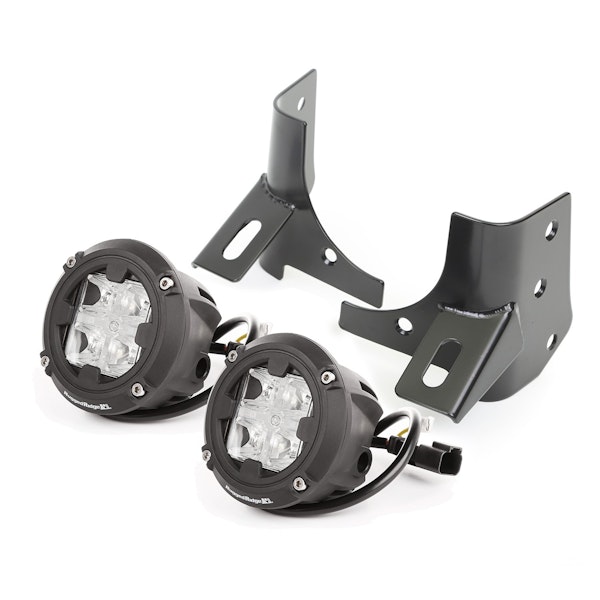 Rugged Ridge 11027.19 Windshield Bracket LED Kit; Round Cube; 97-06 Jeep Wrangler TJ