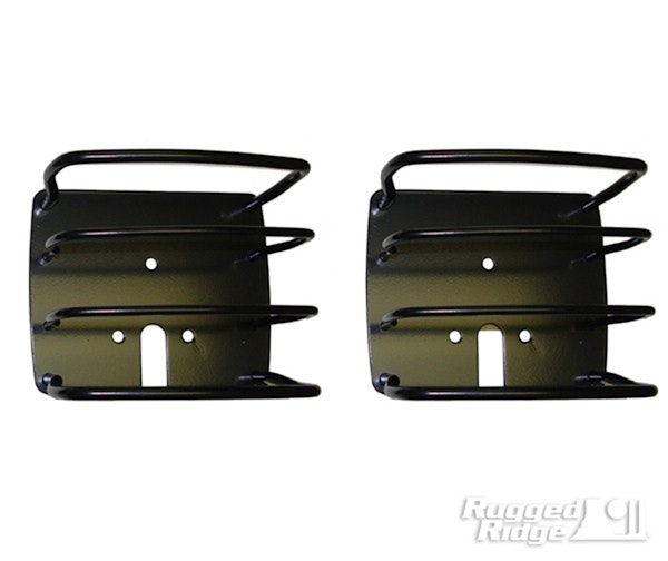 Rugged Ridge 11226.01 Euro Tail Light Guards; Black; 76-06 Jeep CJ/Wrangler YJ/TJ
