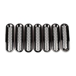 Rugged Ridge 11306.31 Grille Inserts; Perforated; Black; 07-17 Jeep Wrangler