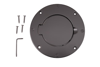 Rugged Ridge 11425.02 Non-Locking Gas Cap Door; Black; 97-06 Jeep Wrangler TJ