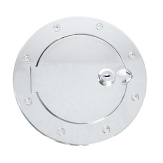 Rugged Ridge 11425.07 Locking Gas Cap Door; Polished Aluminum; 97-06 Jeep Wrangler TJ