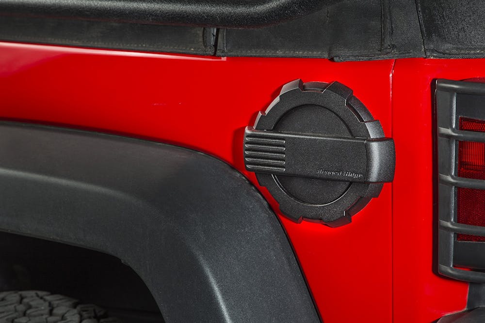 Rugged Ridge  Elite Fuel Door; Non-Lock; Black; 07-17 Jeep Wrangler  JK