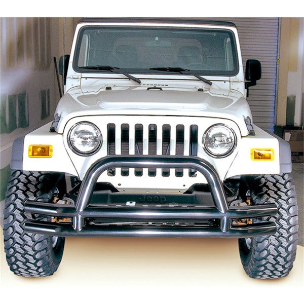 Rugged Ridge 11560.01 Double Tube Front Bumper w/ Hoop, 3in