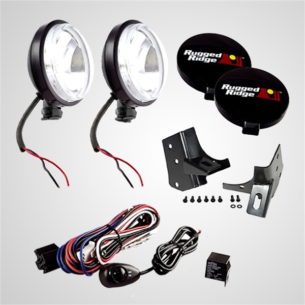 Rugged Ridge 12495.06 Windshield Light Mount Kit; 97-06 Jeep Wrangler TJ