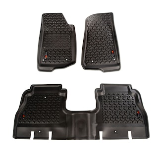 Rugged Ridge 12987.05 Floor Liner Kit, Front/Rear, Black