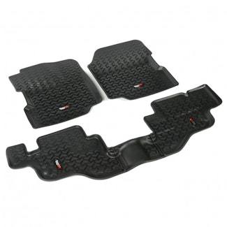 Rugged Ridge 12987.09 Floor Liners; Kit; Black; 76-95 Jeep CJ/Wrangler YJ
