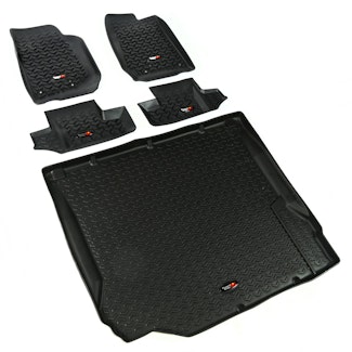 Rugged Ridge 12988.02 Floor Liners; Kit; Black; 2-Door; 07-10 Jeep Wrangler JK