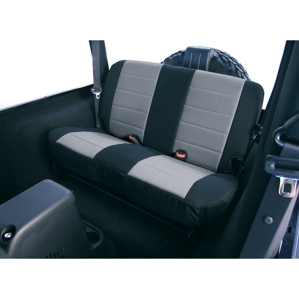 Rugged Ridge Fabric Rear Seat Covers; Gray; 97-02 Jeep