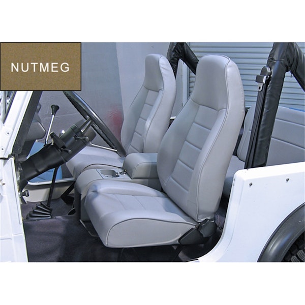 Rugged Ridge 13402.07 High-Back Front Seat; Reclinable; Nutmeg; 76-02 Jeep CJ/Wrangler YJ/TJ