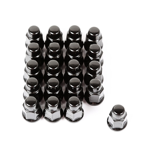 Rugged Ridge 16715.23 Wheel Lug Nut; Set of 20; Black; 1/2-20