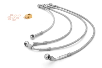 Rugged Ridge 16734.10 Brake Hose Kit; Braided Stainless Steel; 07-17 Jeep Wrangler JK