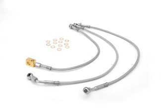 Rugged Ridge 16735.09 Brake Hose Kit; Braided Stainless Steel; 92-01 Jeep Cherokee XJ