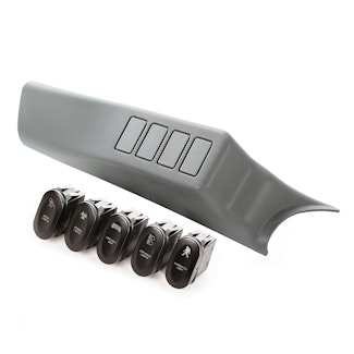 Rugged Ridge 17235.70 Etched A-Pillar 4 Switch Pod Kit Left Hand; 07-10 Jeep Wrangler JK