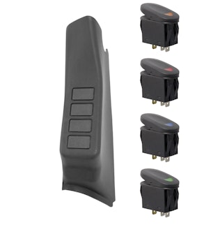 Rugged Ridge 17235.86 A-Pillar Switch Pod Kit, Black Left