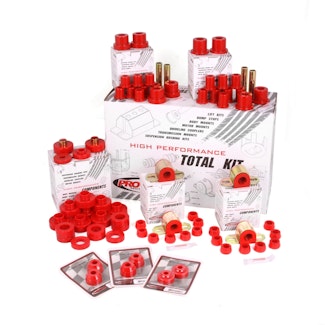 Rugged Ridge 18350.02 Polyurethane Bushing Kit; Red; 76-79 Jeep CJ5/CJ7