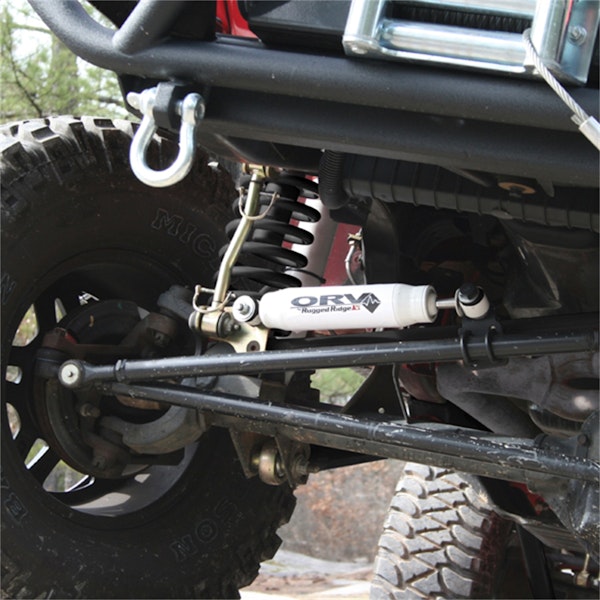 Rugged Ridge 18475.02 Steering Stabilizer; 84-06 Jeep Cherokee/Wrangler XJ/TJ