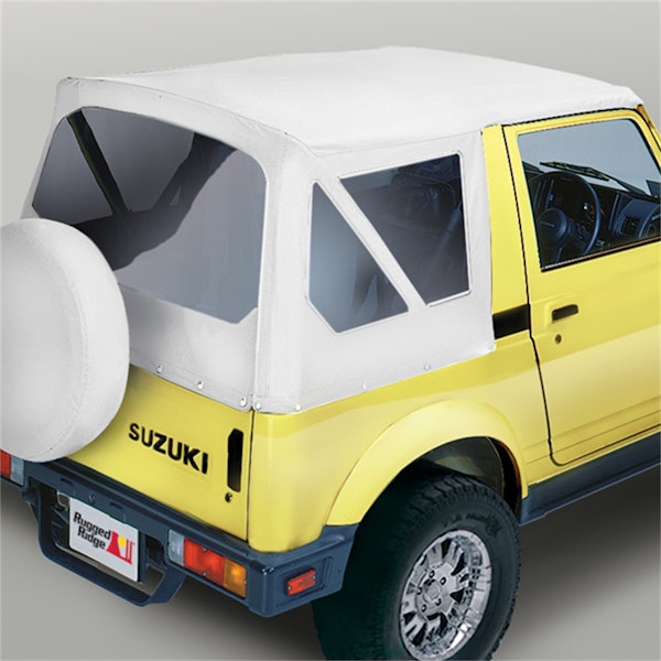Rugged Ridge 53701.52 Soft Top, White Denim, Clear Windows