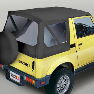 Rugged Ridge 53721.15 XHD Soft Top; Black Denim; Clear Windows; 81-98 Suzuki Samurai