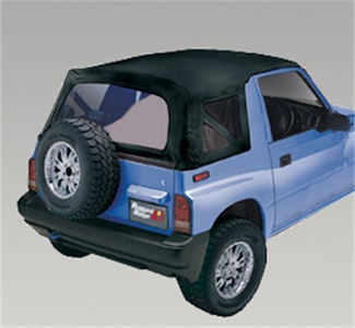 Rugged Ridge 53722.15 XHD Soft Top; Black Denim; Clear Windows; 88-94 Suzuki Sidekicks