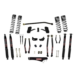 Skyjacker JK40LKLT-SX-B 4 Inch Dual Rate Long Travel Long Arm Suspension Lift Kit/Black MAX Shocks