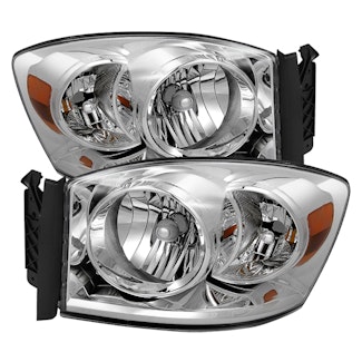 Spyder Auto 9022913 ( OE ) Dodge Ram 1500 06-08/Ram 2500/3500 06-09 Amber Crystal Headlights-Chrome