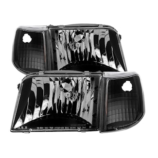 Spyder Auto 9029363 ( xTune ) Ford Ranger 93-97 Crystal Headlights With Corner Lights 4pcs sets-Blac
