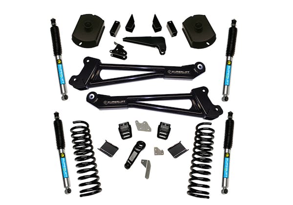 Superlift K124B 4 inch Lift Kit with Bilstein Shocks and Radius Arm Drop  Brackets