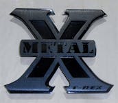 T-Rex Grilles 6710011 Small Brushed X-Metal Logo, Mild Steel, 1 Pc, Bolt-On