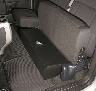 Tuffy Security 285-01 Under driver side rear seat lockbox for F-150 2009-Cur X-Cab; with or w/o subwoo
