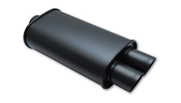 Vibrant Performance 1148 Flat Black Oval Muffler with Dual Tips (2.5" inlet)