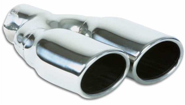 Vibrant Performance 1335 Dual 3.25" x 2.75" Oval Stainless Steel Tips (Single Wall, Angle Cut)
