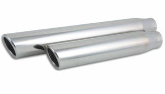 Vibrant Performance 1575 3" Round Stainless Steel Tip (Single Wall, Angle Cut) - 2.5" inlet, 11" Long