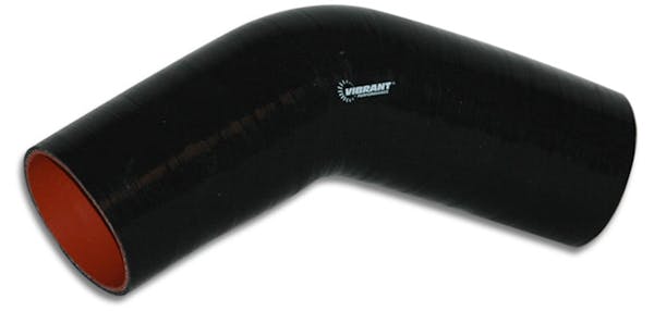 Vibrant Performance 2854 4 Ply 45 degree Elbow, 1.75" I.D. x 6" Leg Length - Black