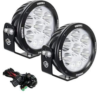 Vision X 1236216 Pair 6.7" Cannon Adventure Halo 8 LED Light Mixed Beam with Harness