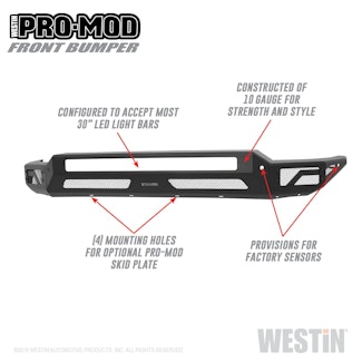 Westin Automotive 58-41225 Pro-Mod Front Bumper Textured Black