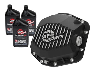 AFE 46-71291B Pro Series Rear Differential Cover Black w/ Machined Fins & Gear Oil