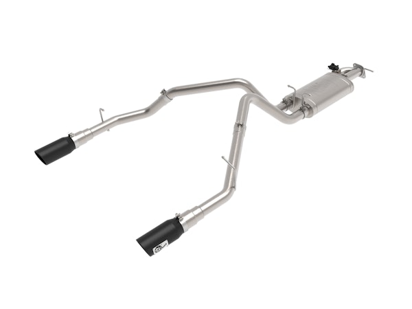 AFE 49-32081-B Gemini XV 3 IN 304 Stainless Steel Cat-Back Exhaust System w/ Cutout Black